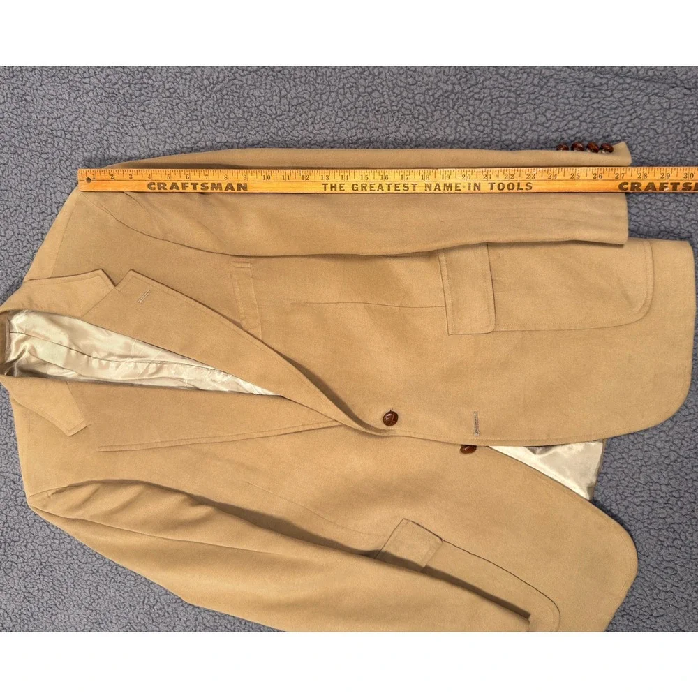 Vintage Chaps Ralph Lauren FeatherSuede Blazer Tan Two Button Sport Coat Mens 44